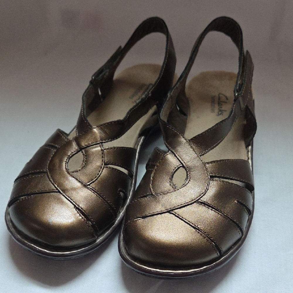 Clarks Bendables Slingbacks Bronze Size 7.5 Med